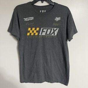 Fox Racing Men's Graphic Print T-shirt Gray Hellfire Size Medium Standard Fit
